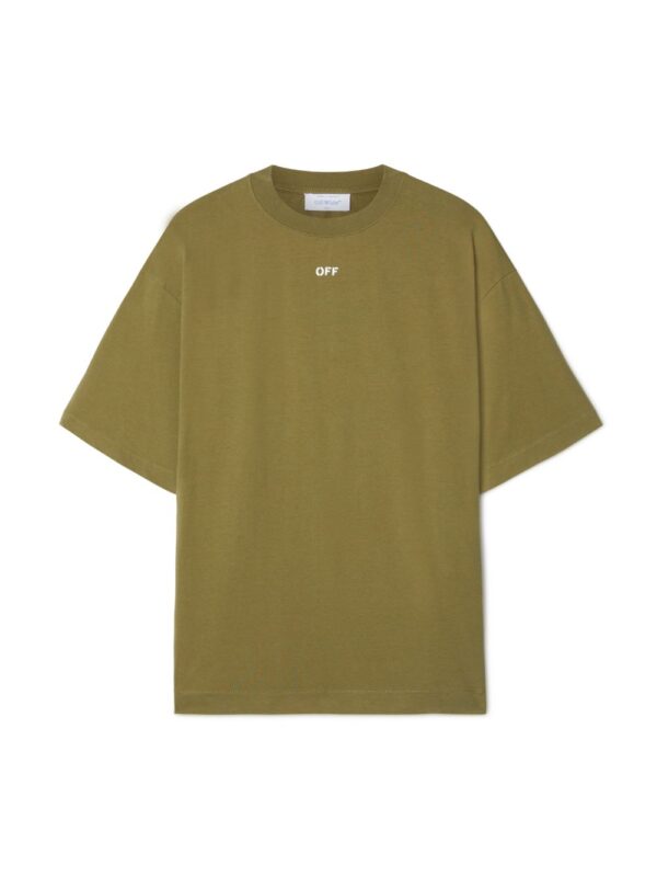 Off White Merch Green Winter Stamp Maglia