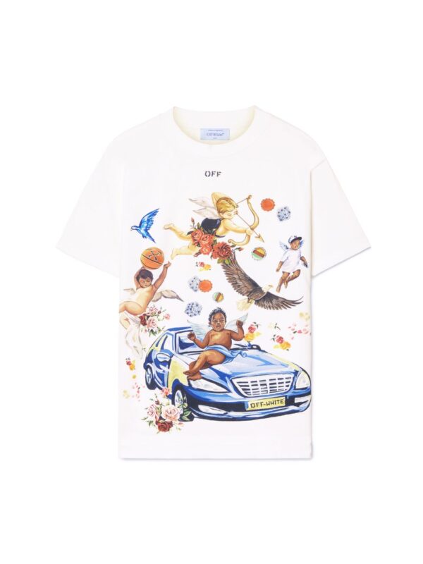 Off White Merch White Car Fresco Maglia