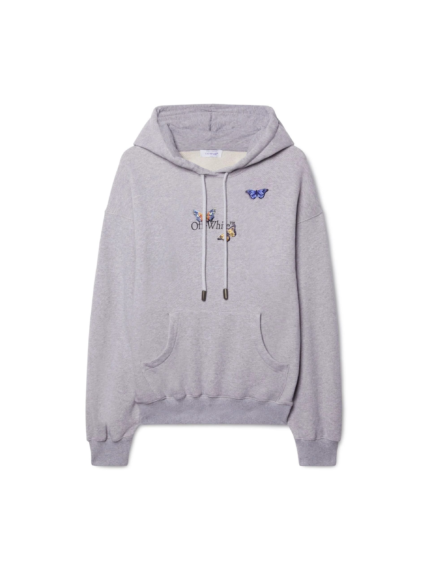 OFF WHITE Gray Bookish Butterfly Felpa