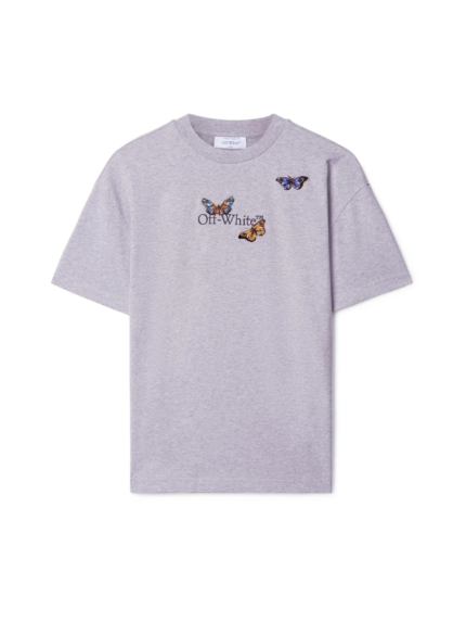 OFF WHITE Gray Bookish Butterfly T-Shirt